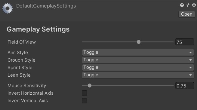 Gameplay Settings Editor
